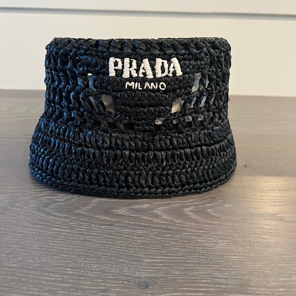 Prada Midnight Black Woven Hat - Picture 2 of 6
